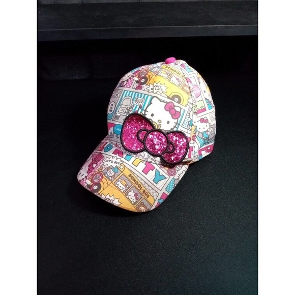 Sanrio Other - Hello kitty by Sanrio girls hat pink cat. One size kids With Glitter Bow Cap